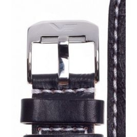 Pasek Vostok Europe Almaz - Skóra (A258) czarny z białym p. błyszcząca kl. - Paski i bransolety VOSTOK