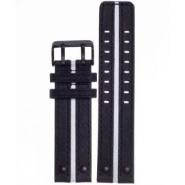 Pasek Vostok Europe Expedition - Skóra (4199) czarny z białym śr. czarna kl. - Paski i bransolety VOSTOK