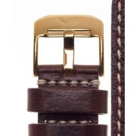 Pasek Vostok Europe Almaz - Skóra (H521) brązowy z białym p. żółta kl. - Paski i bransolety VOSTOK