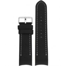 Pasek Vostok Europe Anchar - Skóra (A584) czarny z białym p. błyszcząca kl. - Paski i bransolety VOSTOK