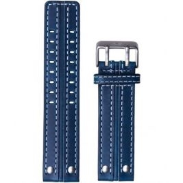 Pasek Vostok Europe Expedition - Skóra (A638) niebieski z białym p. matowa kl. - Paski i bransolety VOSTOK