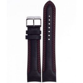 Pasek Vostok Europe Rocket N1 - Skóra (5295) czarny z czerwonym p. błyszcząca kl. - Paski i bransolety VOSTOK