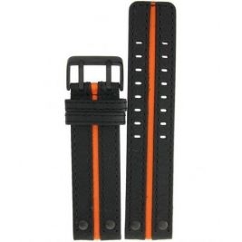 Pasek Vostok Europe Expedition - Skóra (4197) czarny z pomarańczowym śr. czarna kl. - Paski i bransolety VOSTOK