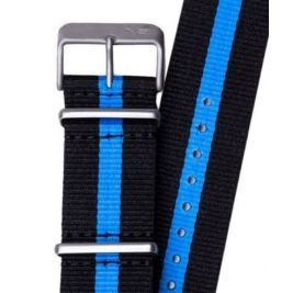 Pasek Vostok Europe Expedition - Nylon (5195) czarny z niebieskim śr. matowa kl. - Paski i bransolety VOSTOK