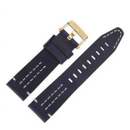 Pasek Vostok Europe Ekranoplan 2 - Skóra (D511) granatowy z białym p. żółta kl. - Paski i bransolety VOSTOK