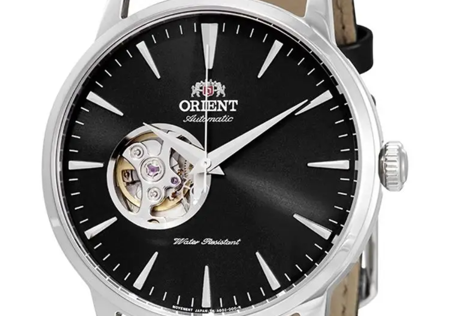 Zegarek męski z widocznym mechanizmem Orient Automatic na bransolecie