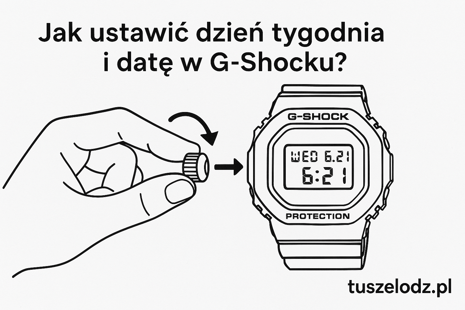 Ustawianie daty i dnia tygodnia Casio G-Shock instrukcja